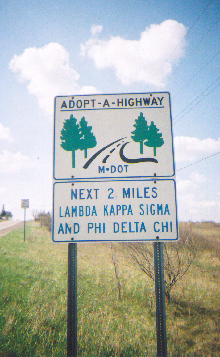 picture of Adopt-A-Highway sign in Mecosta Co., MI